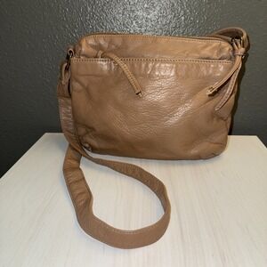 Bueno Crossbody‎ Purse Bag Soft Faux Leather Tan Brown -Vintage B8
